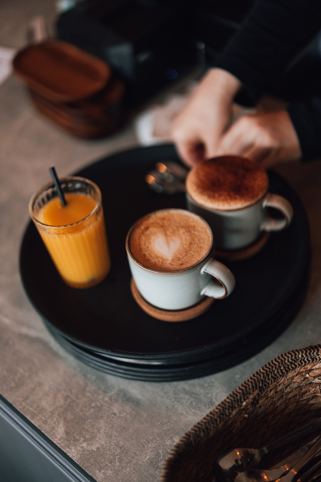 Coffee and juice at The Butchers Cafe
