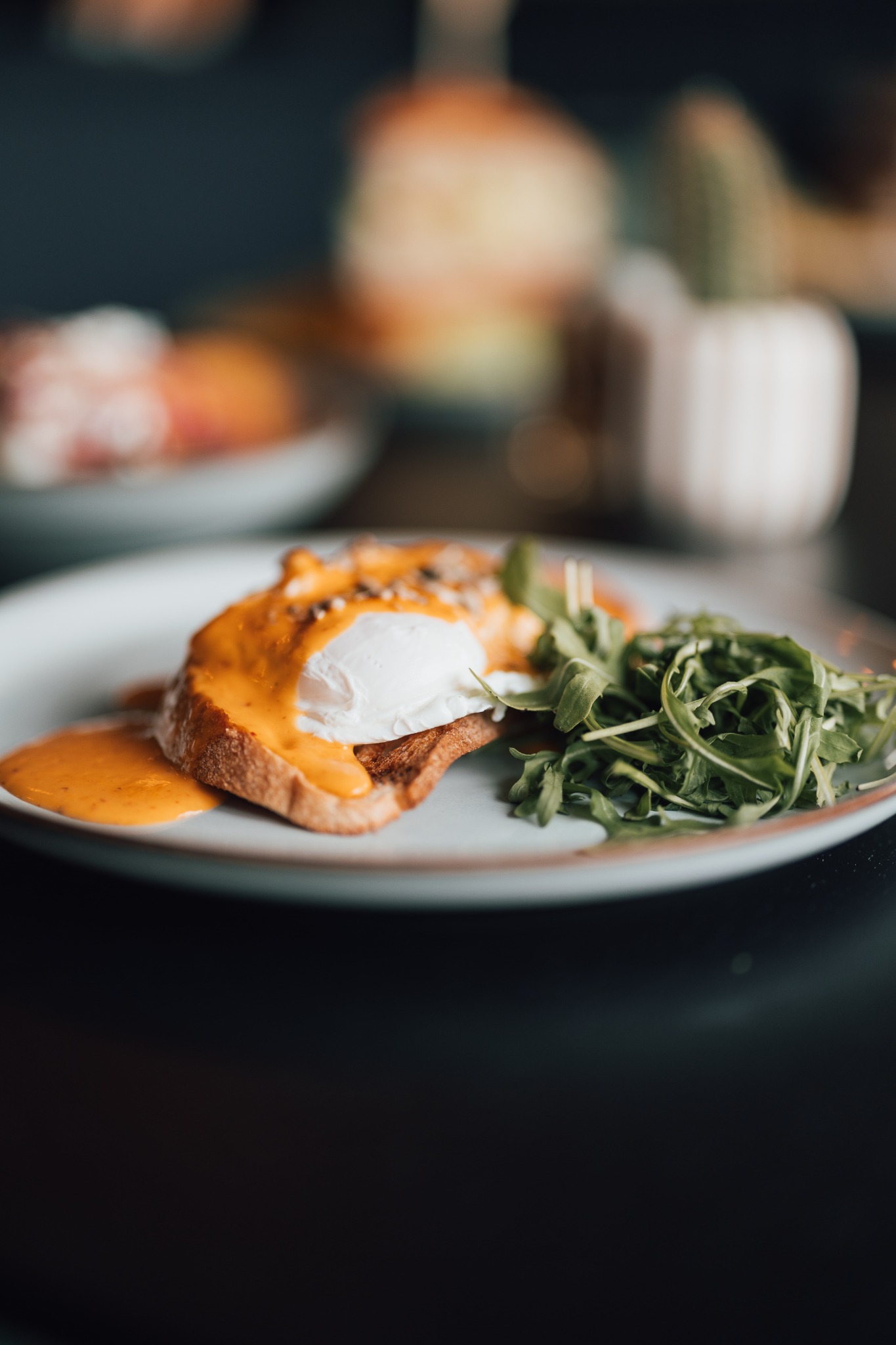 Poached eggs with orange sauce