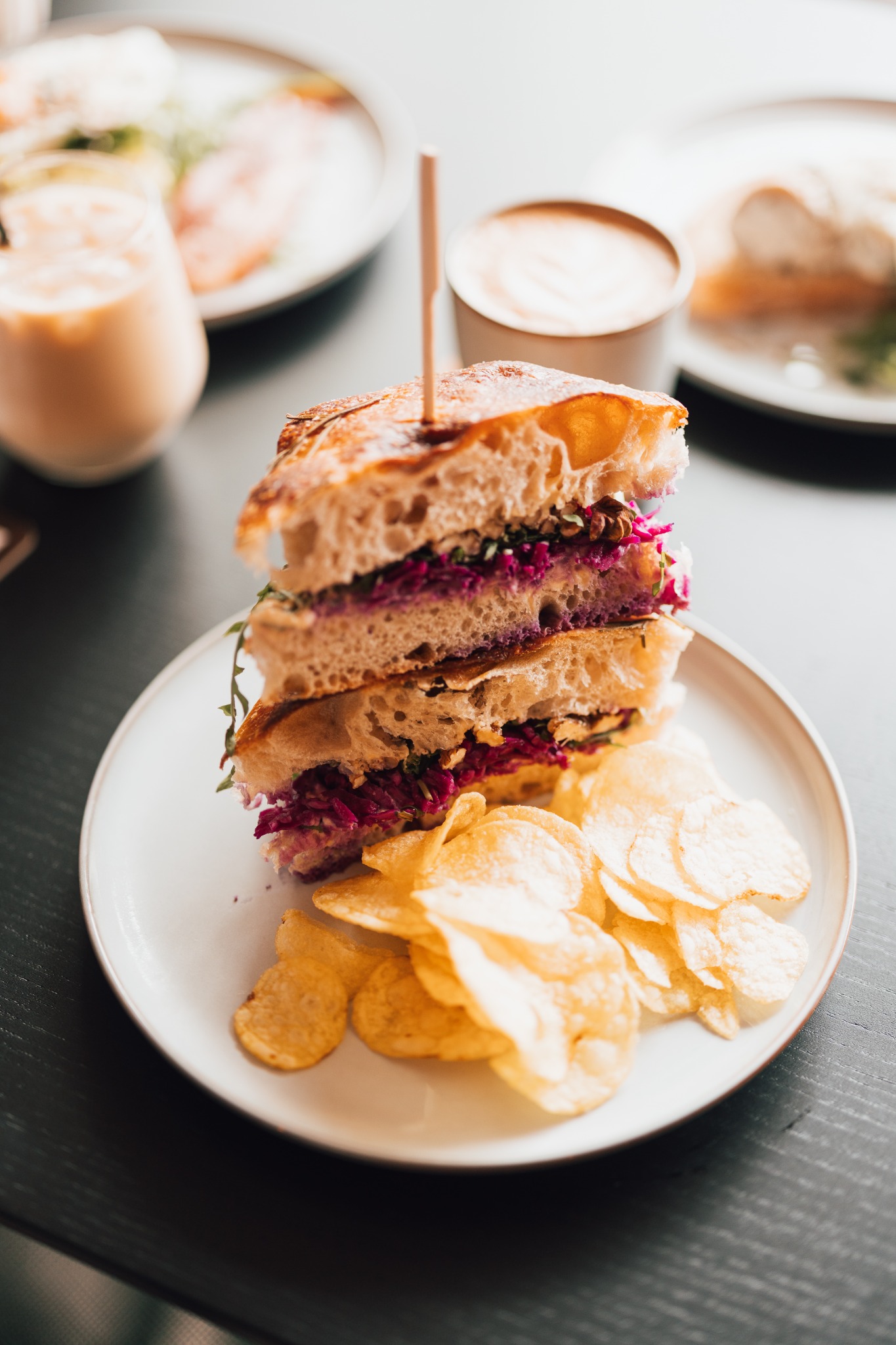 Fresh sandwich and crisps