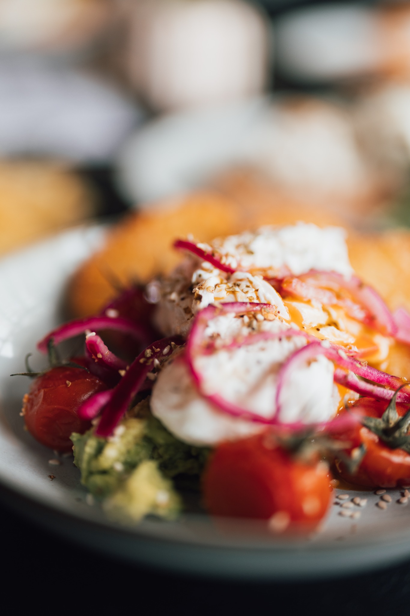 Eggs, tomatoes and avocado